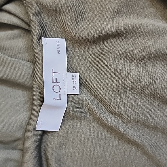 LOFT OLIVE GREEN Tie Waist Midi Dress/ SP - Picture 7 of 15